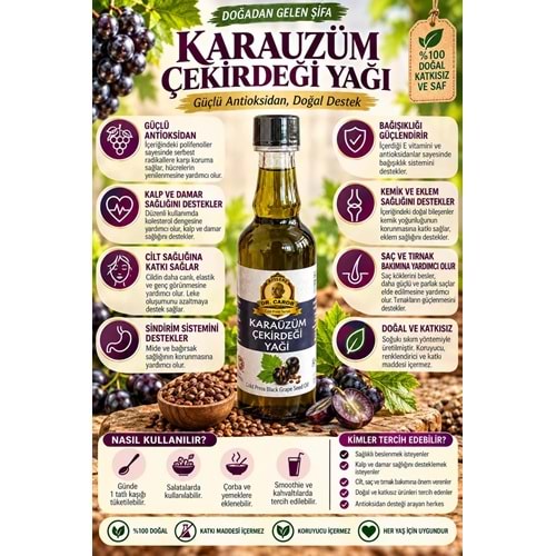 KARAÜZÜM ÇEKİRDEĞİ YAĞI 100 ML